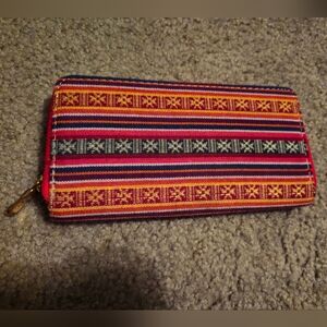 Colorful Striped Orange & Red Bohemian Women's Wallet | Cute, Gifts, Casual